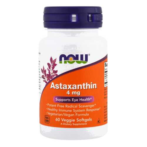 Для зрения NOW Astaxanthin 4 мг 60 капсул в Аптека от склада