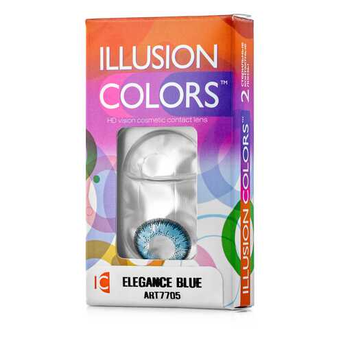 Контактные линзы ILLUSION colors Elegance 2 линзы -1.0D blue синий в Аптека от склада