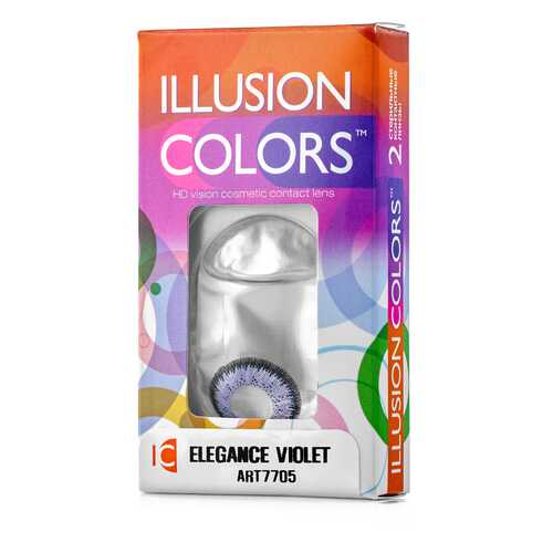 Контактные линзы ILLUSION colors Elegance 2 линзы -1.5D violet фиолетовый в Аптека от склада