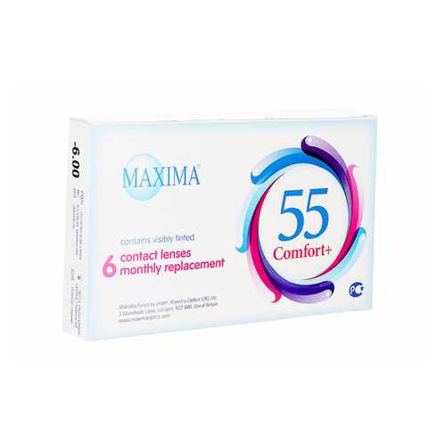 Контактные линзы Maxima 55 Comfort Plus 6 линз R 8,6 -0,75 в Аптека от склада