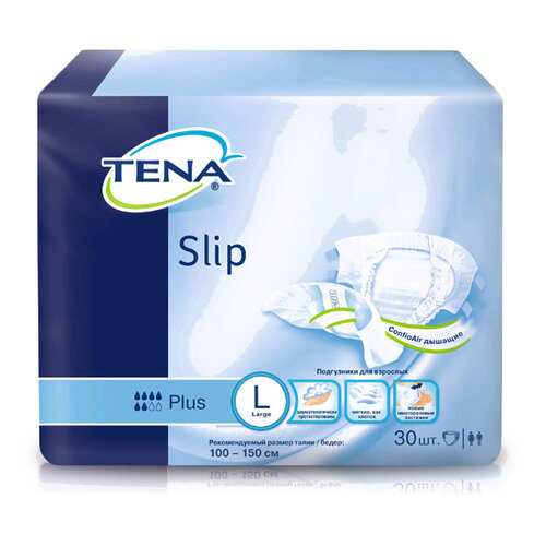 Подгузники для взрослых Tena Slip Plus L дыщащие 30 шт. в Аптека от склада